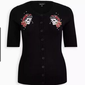 Retro Chic Black Knit Sweater By Torrid